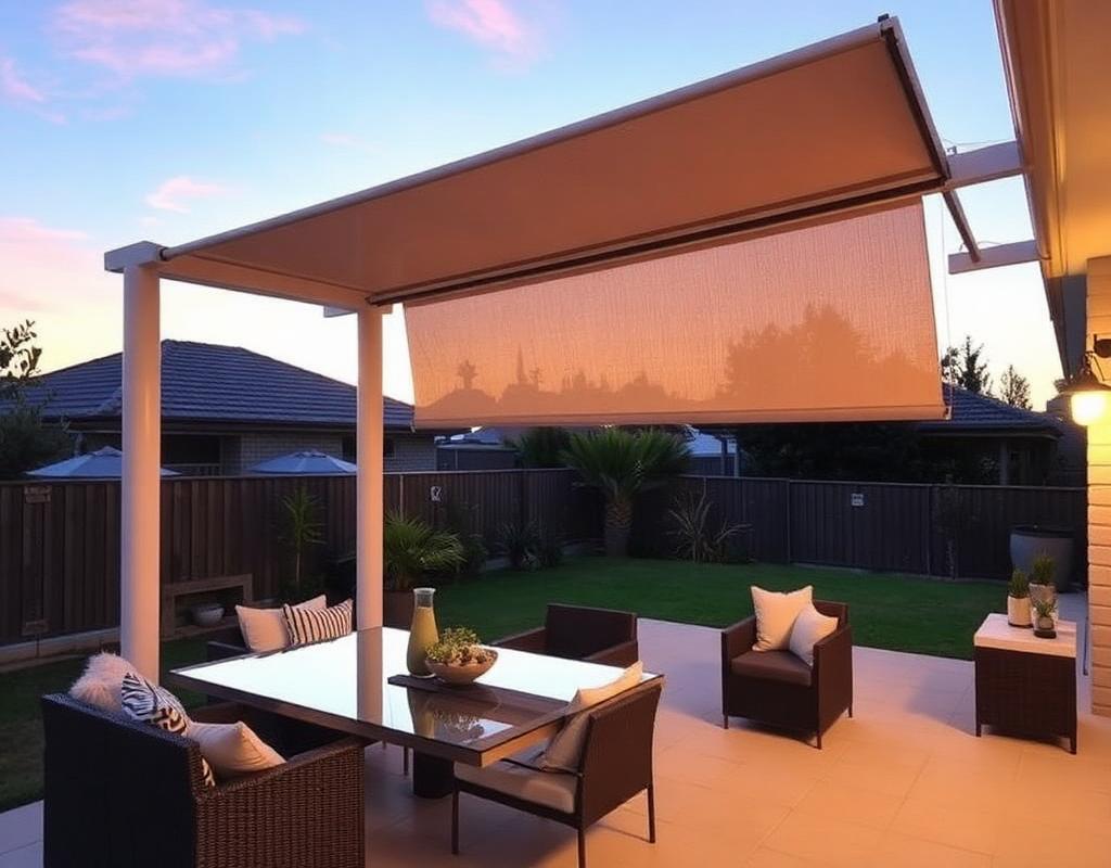 Outdoor blinds on pergola Melbourne