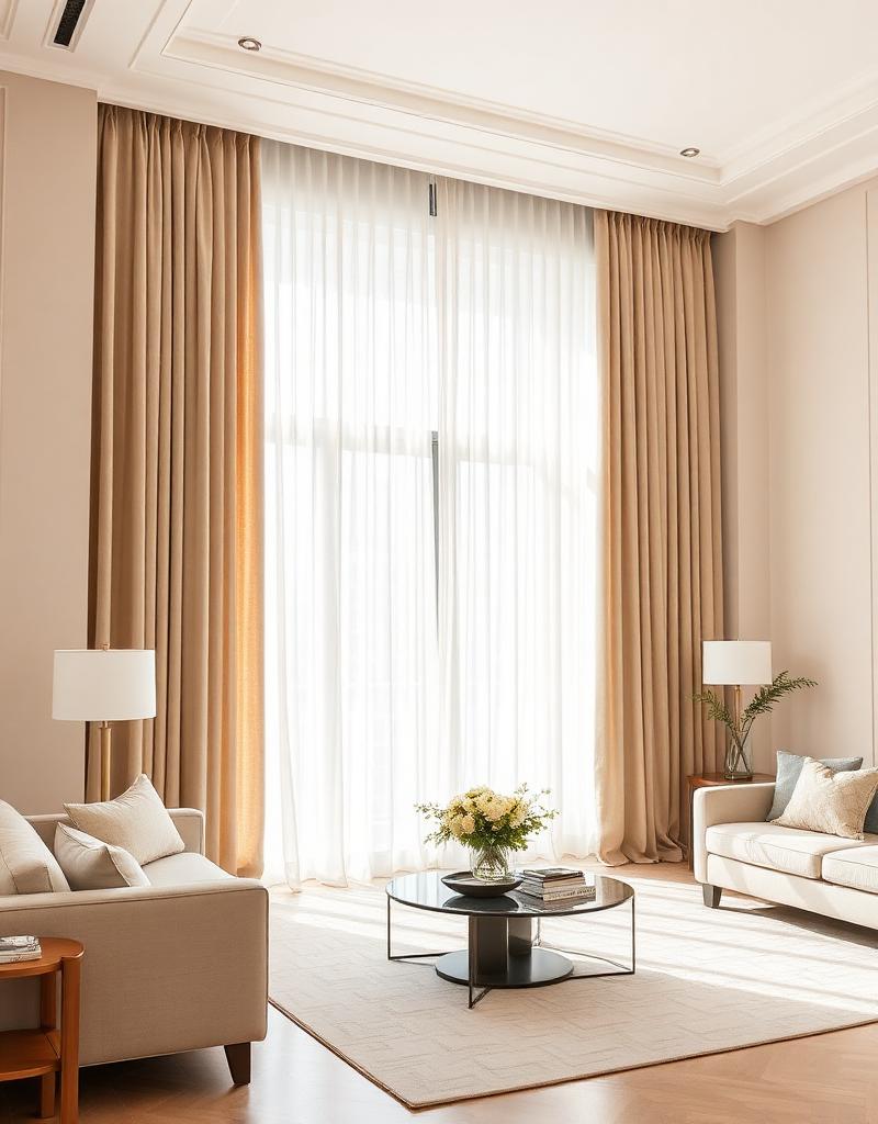 Sheer curtains luxury living room
